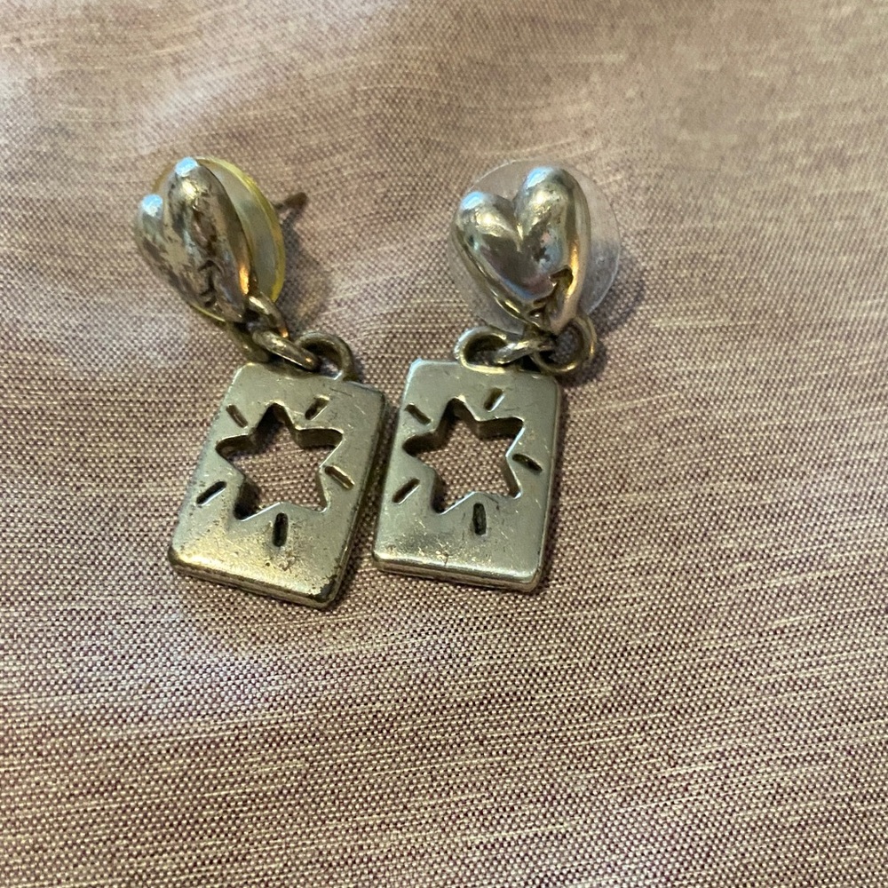 Brighton Silver Star Cutout Earrings